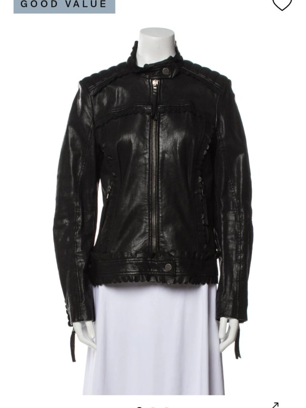 Red Valentino Lambskin Black Biker Jacket
